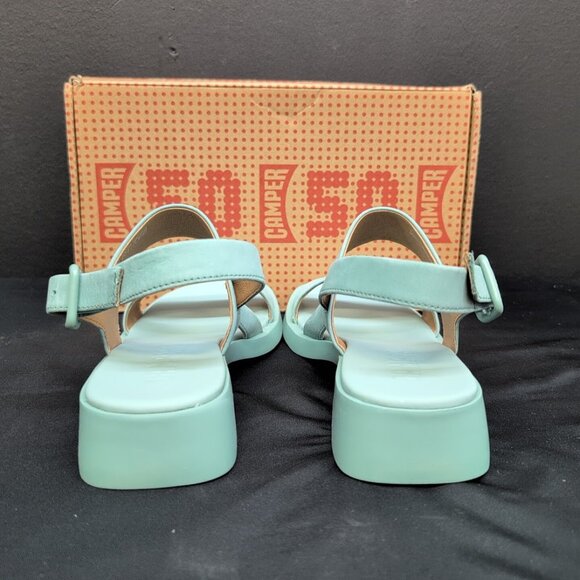 Camper Dana Nubuck Strappy Slip On Buckle Women's Sandal US 8.5 Green - Picture 4 of 10